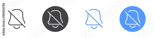 Bell disabled icon vector symbol outline sign