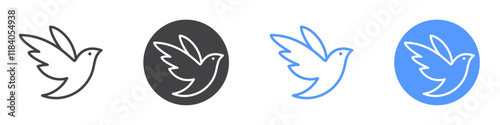 Bird icon vector symbol outline sign