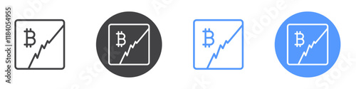 Bitcoin profit icon vector symbol outline sign