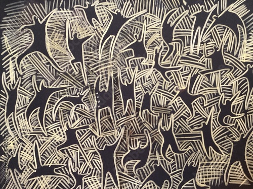 Illustration of funny doodle people 