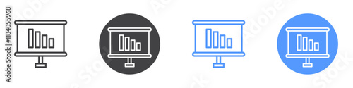 Chart decrease icon vector symbol outline sign
