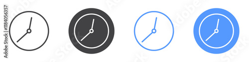 Clock icon vector symbol outline sign