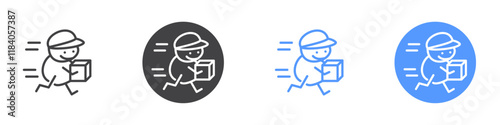 Delivery boy icon vector symbol outline sign