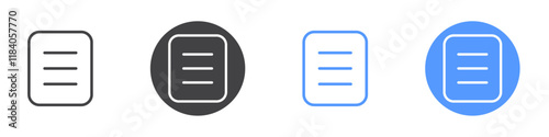Document justified icon vector symbol outline sign