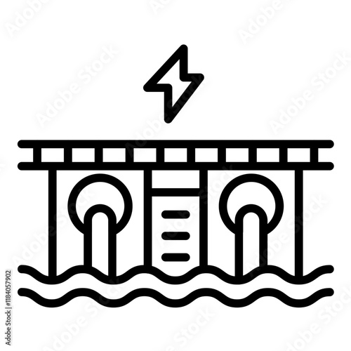 Hydroelectric Power Icon