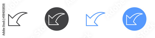 Free Download Downward icon vector symbol outline sign - GFXLoad