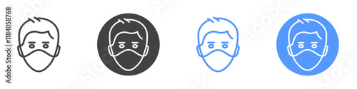 Face mask icon vector symbol outline sign