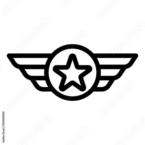 Wings with Star Badge Icon