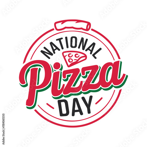 National Pizza Day. February 9 Holiday. Vector design template concept. Lettering text for holiday design.
