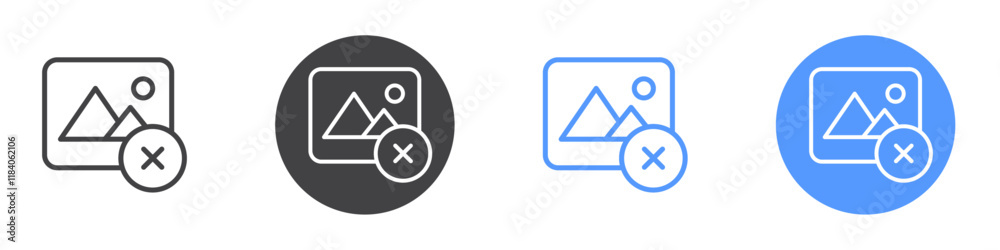 No picture icon vector symbol outline sign No picture icon vector symbol outline sign