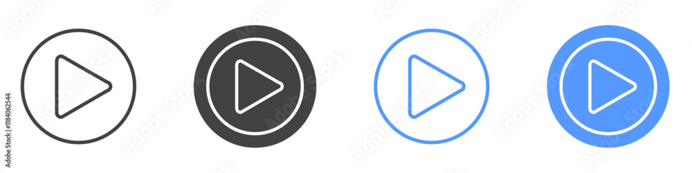 Play icon vector symbol outline sign Play icon vector symbol outline sign