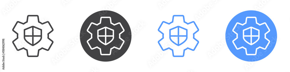 Protection settings icon vector symbol outline sign Protection settings icon vector symbol outline sign