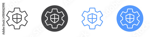 Protection settings icon vector symbol outline sign