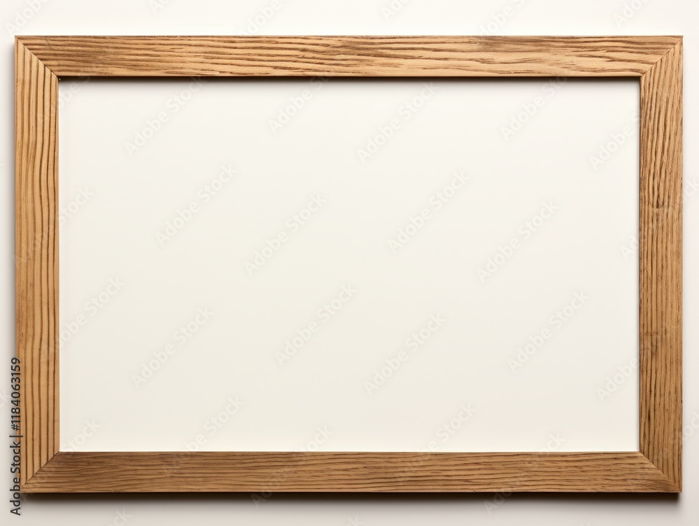 Empty Wooden Frame on Neutral Background for Art Display and Creative Projects Empty Wooden Frame on Neutral Background for Art Display and Creative Projects