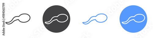 Sperm icon vector symbol outline sign