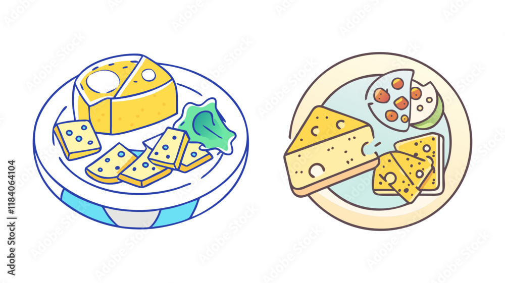 cheese platter vector icon, foods vector illustration - simple illustration of cheese platter perfect for logos, and foods-themed designs. cheese platter vector icon, foods vector illustration - simple illustration of cheese platter perfect for logos, and foods-themed designs.