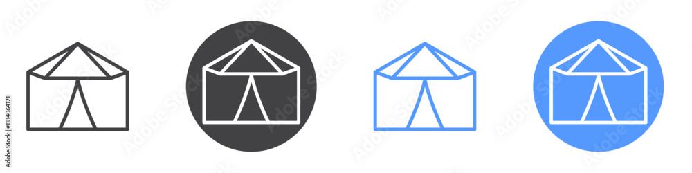 Tent icon vector symbol outline sign Tent icon vector symbol outline sign