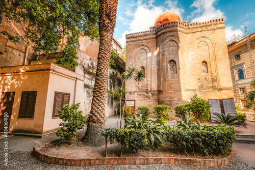 Chiesa Santa Maria dell Ammiraglio or Chiesa della Martorana in Palermo, Sicily, Italy photo