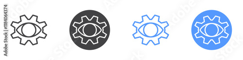 View settings icon vector symbol outline sign