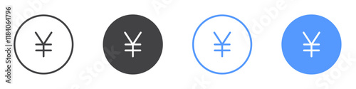Yen icon vector symbol outline sign