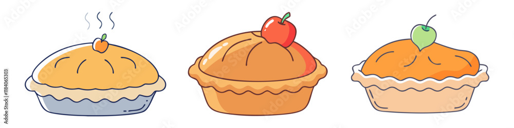 pie apple or pumpkin vector icon, foods vector illustration - simple illustration of pie apple or pumpkin perfect for logos, and foods-themed designs. pie apple or pumpkin vector icon, foods vector illustration - simple illustration of pie apple or pumpkin perfect for logos, and foods-themed designs.