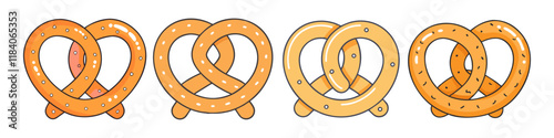 pretzel vector icon, foods vector illustration - simple illustration of pretzel perfect for logos, and foods-themed designs.