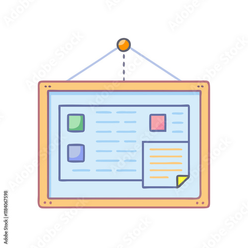 bulletin board vector icon, office vector illustration - simple illustration of bulletin board perfect for logos, and office-themed designs.