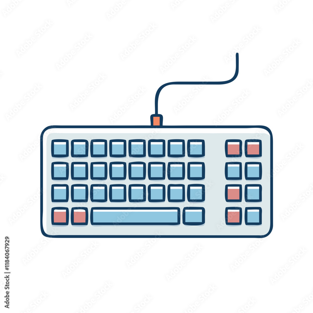 computerkeyboard vector icon, office vector illustration - simple illustration of computerkeyboard perfect for logos, and office-themed designs.