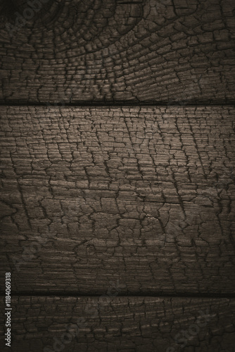 natural texture of burnt wood in design, background, texture for computer games, free space for text, screen saver, wallpapers, vertical photo