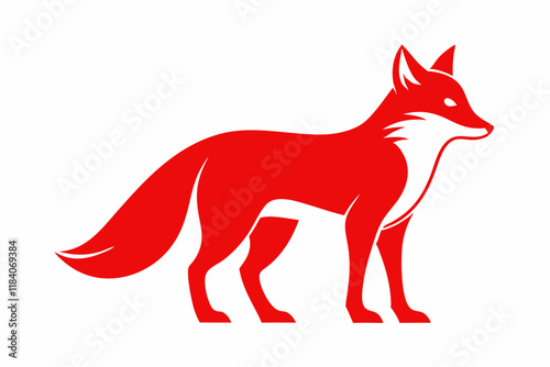 red fox silhouette icon vector