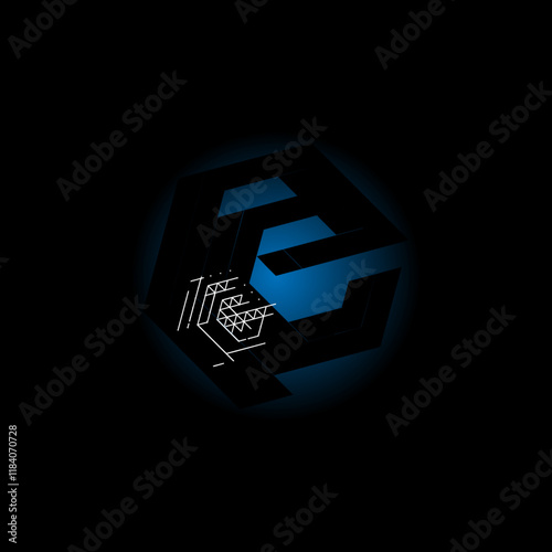 Strange and Abstract Blue Space Lines