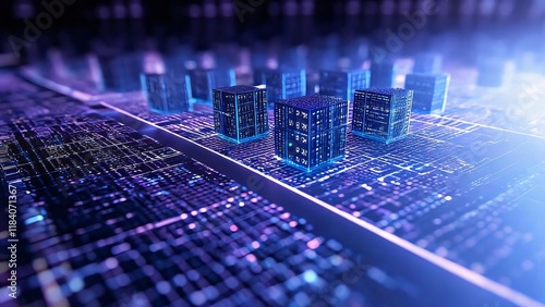 Digital city data center circuit board.