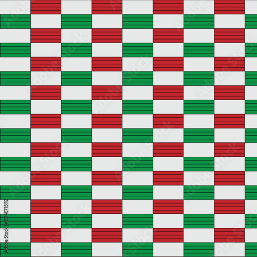 green and white checkered tablecloth