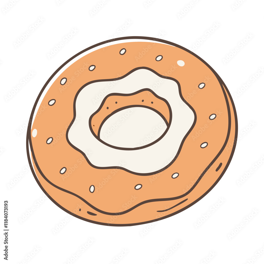 bagel with cream cheese vector icon, foods vector illustration - simple illustration of bagel with cream cheese perfect for logos, and foods-themed designs. bagel with cream cheese vector icon, foods vector illustration - simple illustration of bagel with cream cheese perfect for logos, and foods-themed designs.