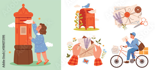 Charming Mail Delivery Illustration