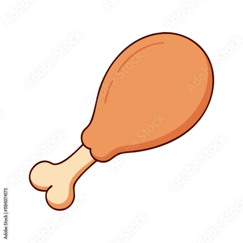 chicken drumstick vector icon, foods vector illustration - simple illustration of chicken drumstick perfect for logos, and foods-themed designs.