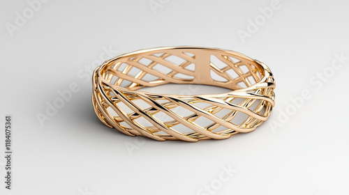 Elegant gold bracelet with intricate woven design, showcasing luxury and style