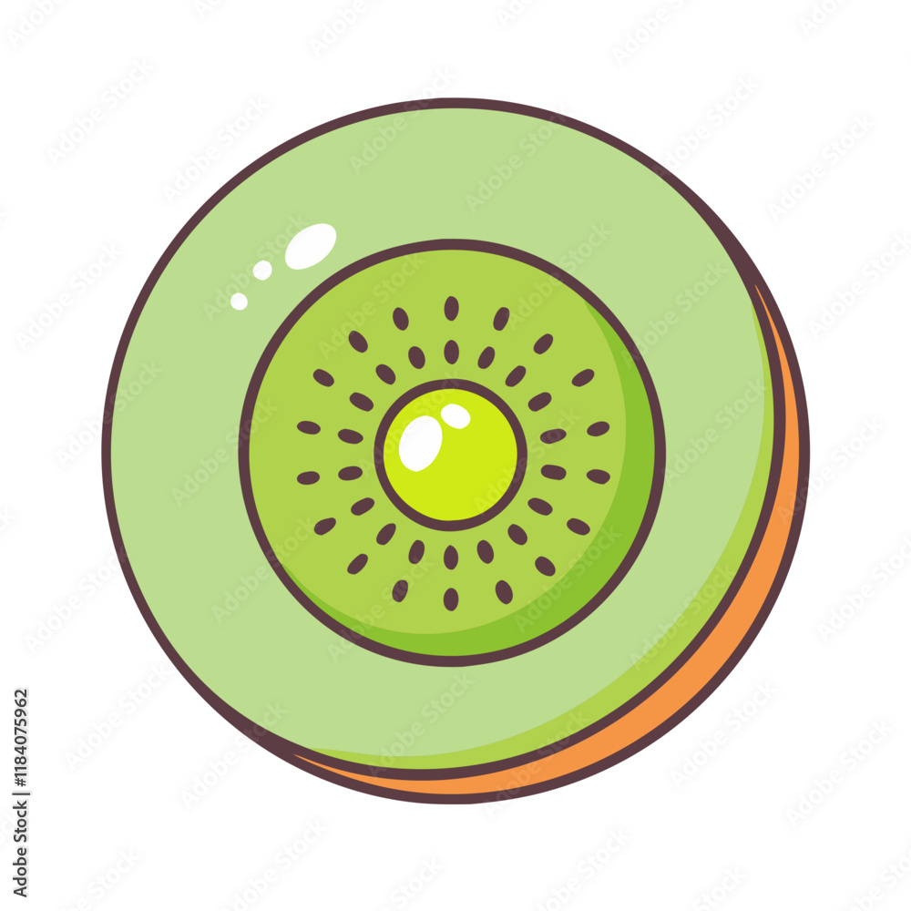 Fototapeta premium kiwi vector icon, foods vector illustration - simple illustration of kiwi perfect for logos, and foods-themed designs.