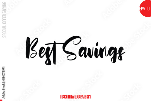 Best Savings Special Offer Text Banner Design Typography Template