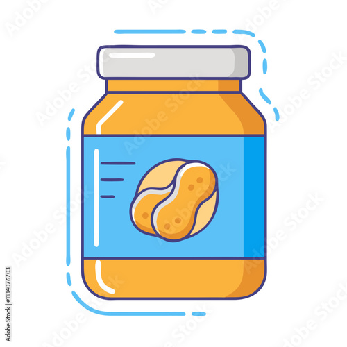 peanut butter jar vector icon, foods vector illustration - simple illustration of peanut butter jar perfect for logos, and foods-themed designs.