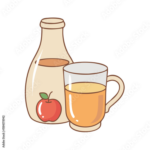 apple cider vector icon, drinks vector illustration - simple illustration of apple cider perfect for logos, and drinks-themed designs.