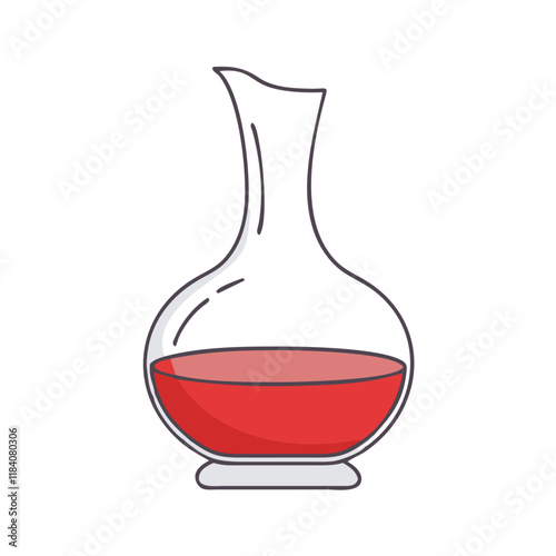 decanter with red wine vector icon, drinks vector illustration - simple illustration of decanter with red wine perfect for logos, and drinks-themed designs.