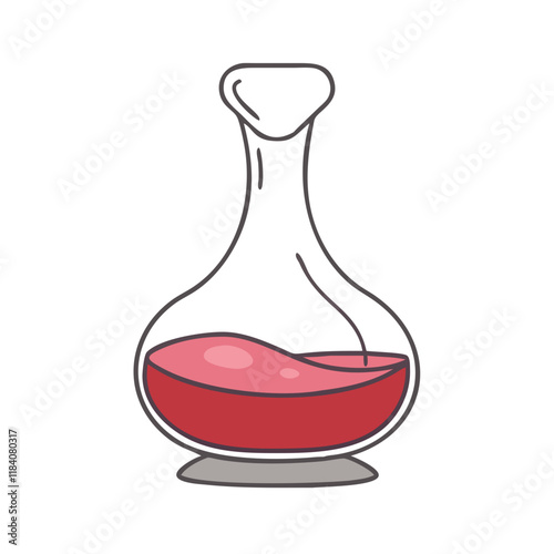 decanter with red wine vector icon, drinks vector illustration - simple illustration of decanter with red wine perfect for logos, and drinks-themed designs.