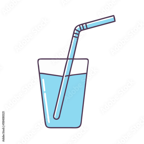 drinking straw in glass vector icon, drinks vector illustration - simple illustration of drinking straw in glass perfect for logos, and drinks-themed designs.