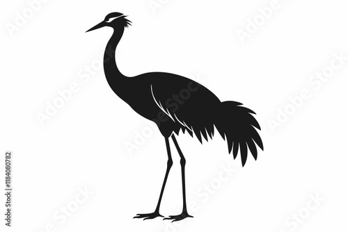 sandhill crane silhouette icon vector