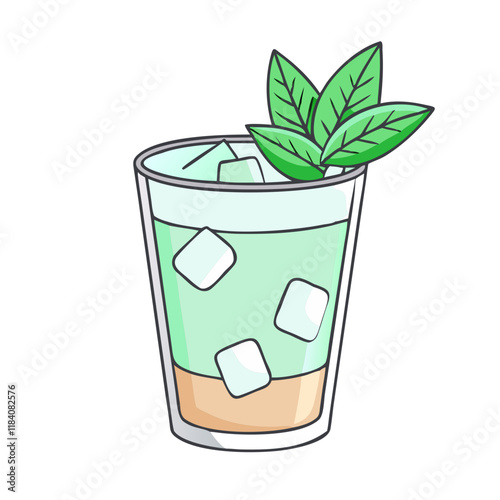 mint julep vector icon, drinks vector illustration - simple illustration of mint julep perfect for logos, and drinks-themed designs.
