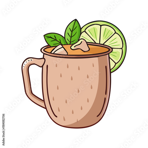 moscow mule in copper mug vector icon, drinks vector illustration - simple illustration of moscow mule in copper mug perfect for logos, and drinks-themed designs.