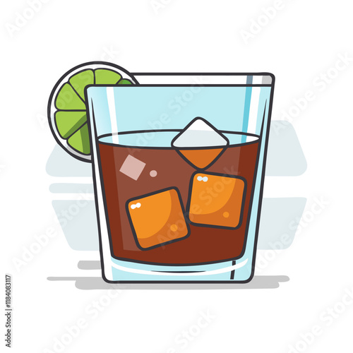 rum and coke vector icon, drinks vector illustration - simple illustration of rum and coke perfect for logos, and drinks-themed designs.