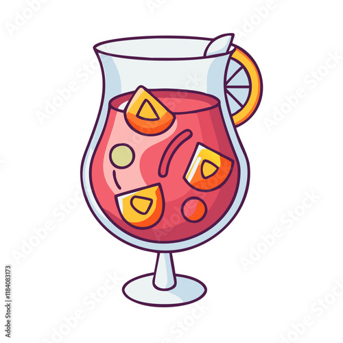 sangria glass vector icon, drinks vector illustration - simple illustration of sangria glass perfect for logos, and drinks-themed designs.