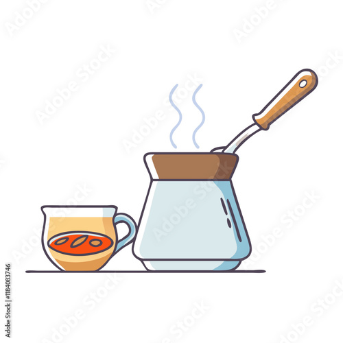turkish coffee vector icon, drinks vector illustration - simple illustration of turkish coffee perfect for logos, and drinks-themed designs.